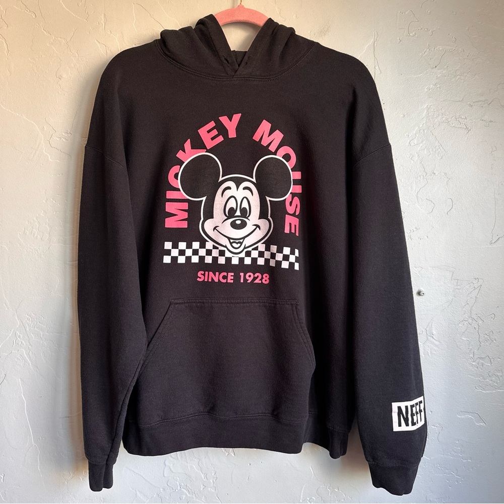 Neff Collection‎ x Disney Black Pink Hoodie Mickey Mouse Large EUC Streetwear